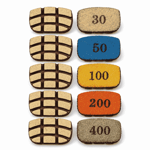 MONKEY KING Ceramic Transitional Pads for NewGrind Rhino Grinder | 30–400 Grit | 3-Piece Set