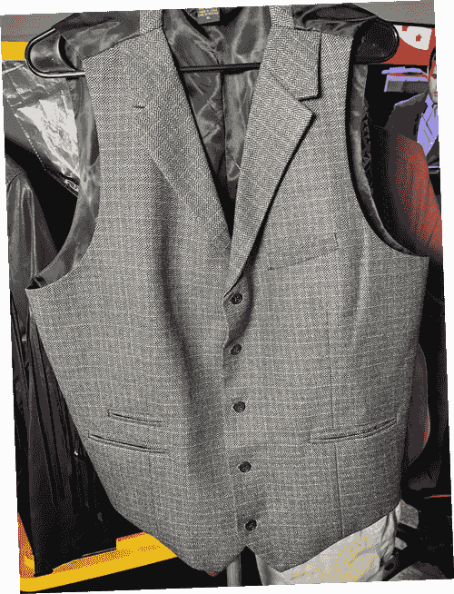 New Scully Brand - Black and SilverTweed Weave Gunfighter Vest - Size XL 