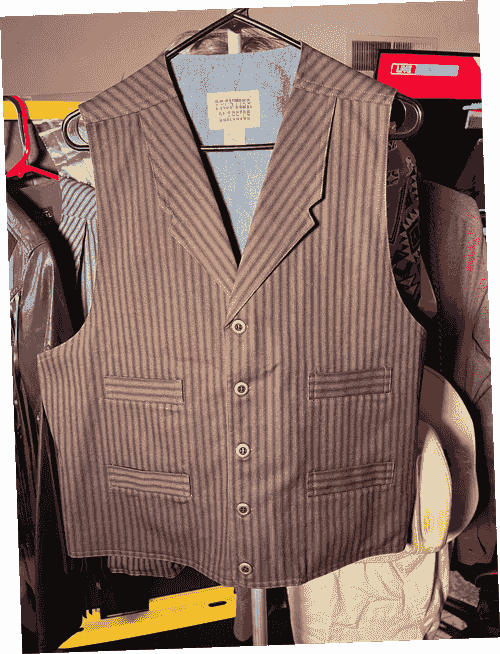 New Frontier Classics Men's Brown with Black Stripes Gunfighter Vest - Size XL 
