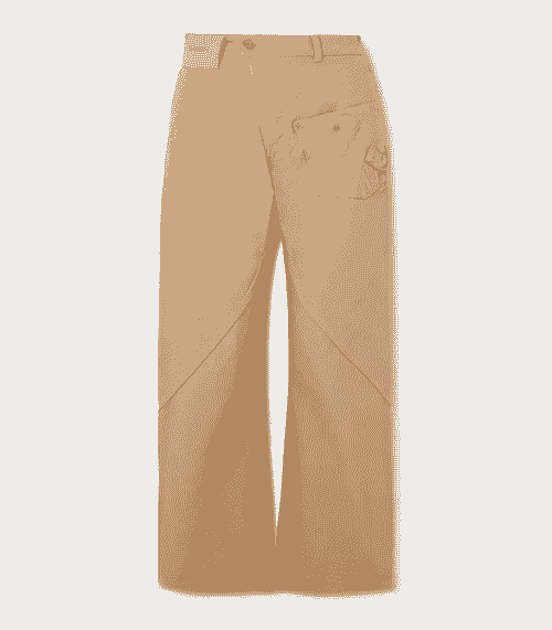 ANT-Asymmetric Embroidered Cotton-Canvas Trousers