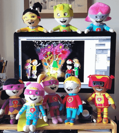 OFFER! - 8 Set Little Superhero Doll Emotional Wellbeing Toolkit - FREE Plush Story Sack included!