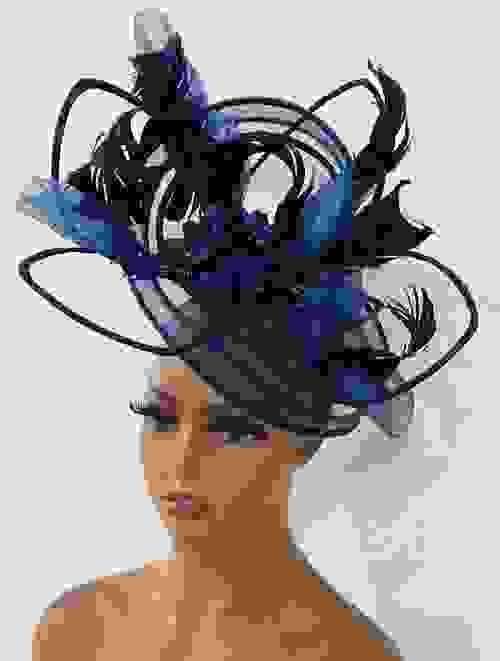 Navy blue Fascinator 