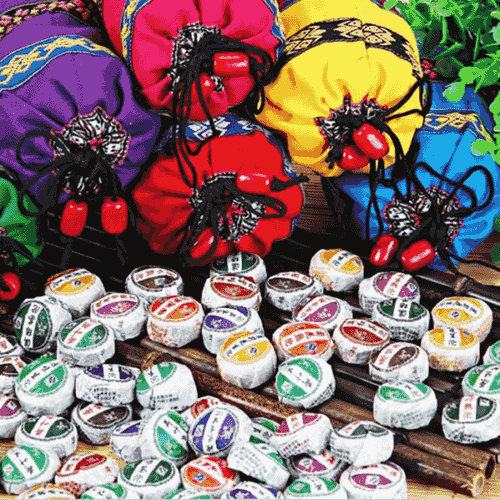 50pcs 10 Different Flavors Mini Yunnan Chinese Tea  Puer Tea