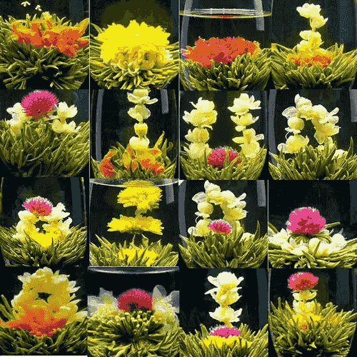 16 Pieces Blooming Tea 2025 Different Flower Handmade Flower