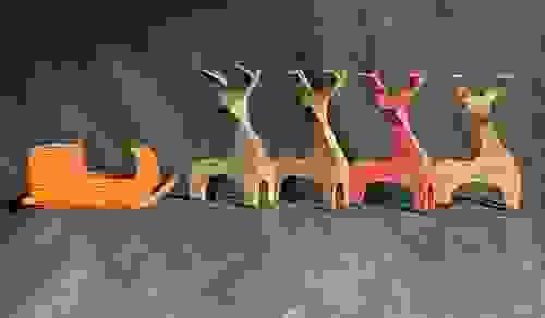 Four Reindeer & Sleigh 