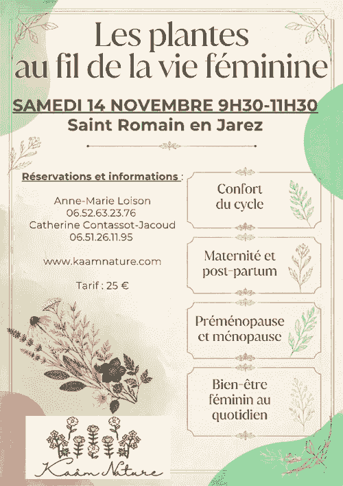 Les plantes au fil de la vie féminine