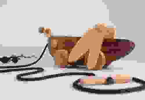 學步兒木製拖拉玩具（蟋蟀款) Wooden Grasshopper Pull and push toy on wheels