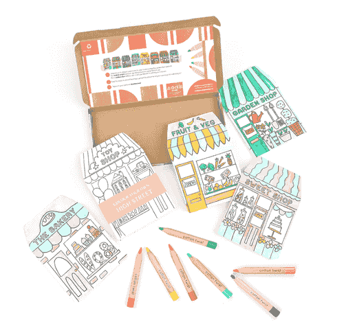 《新品》8張繪卡水彩鉛筆著色組 Colour Your Own High Street Kit With Watercolour Pencils