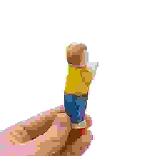 木製小男孩人偶（淺膚色） Little Boy Wooden Figure / Light Skin