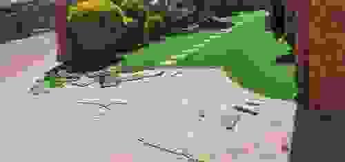 Artificial grass with Stepping stones