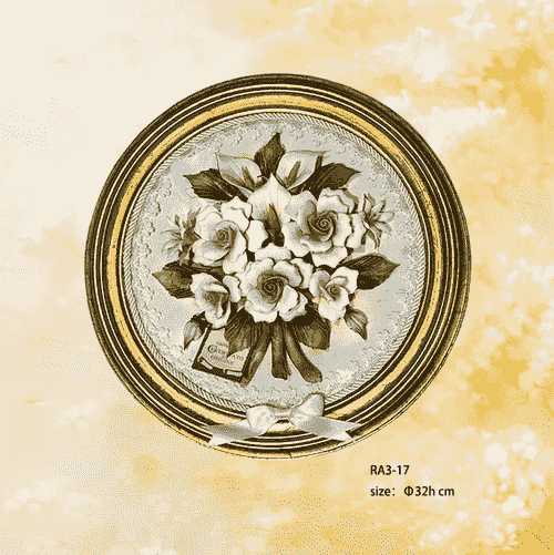 Beautiful Handmade Capodimonte Style Porcelain Flower Bouquet in Oval Frame Wall