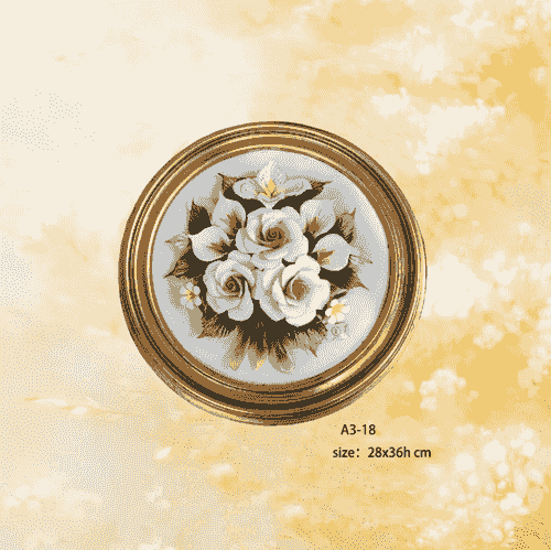 Beautiful Handmade Capodimonte Style Porcelain Flower Bouquet in Oval Frame Wall