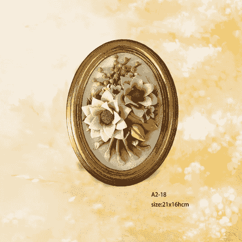 Beautiful Handmade Capodimonte Style Porcelain Flower Bouquet in Oval Frame Wall