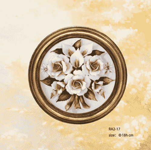 Beautiful Handmade Capodimonte Style Porcelain Flower Bouquet in Oval Frame Wall