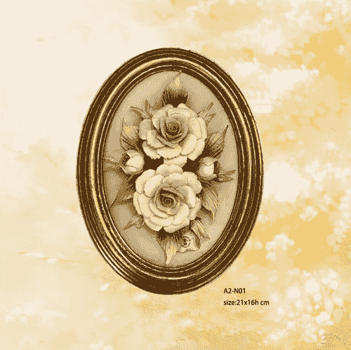 Beautiful Handmade Capodimonte Style Porcelain Flower Bouquet in Oval Frame Wall