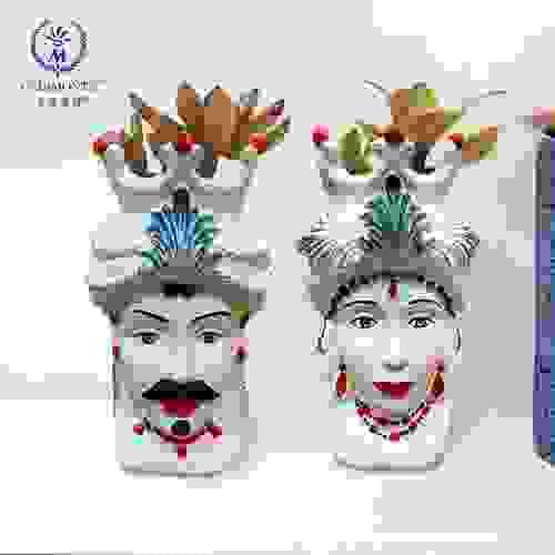 Sicilain Head Vase 