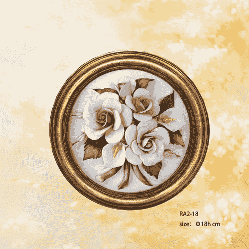 Beautiful Handmade Capodimonte Style Porcelain Flower Bouquet in Oval Frame Wall