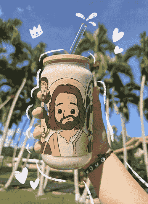 Vaso de cristal “Jesús y sus discípulos” – 16 oz