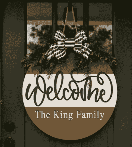 Welcome W/Personalized Door Hanger