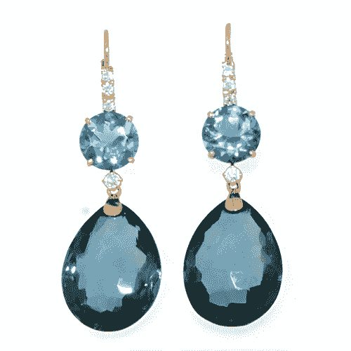 18ct White Gold Topaz Earrings
