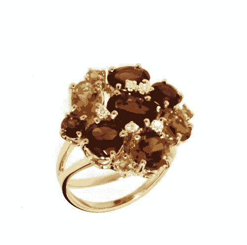 18ct Yellow Gold Garnet Citrine Ring