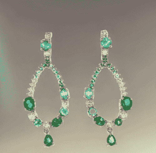18ct Yellow Gold Emerald Earrings