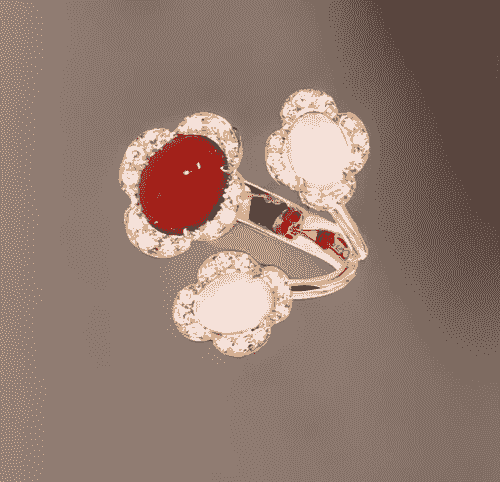 18ct Yellow Gold Mother of Pearl Quartz Ring