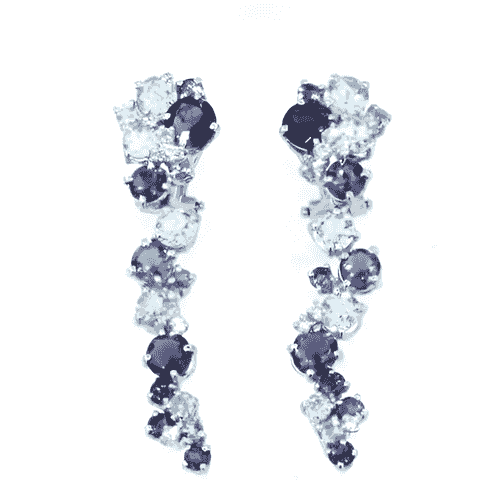 18ct White Gold Sapphire Topaz Iolite Earrings