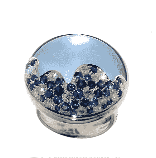 18ct White Gold Sapphire Chalcedony Ring