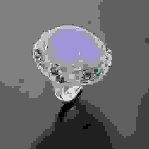 18ct White Gold Emerald Sapphire Chalcedony Ring