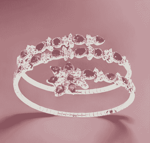 18ct White Gold Pink Sapphire Bracelet