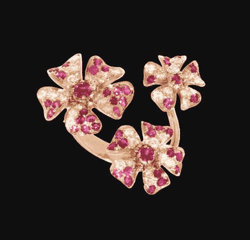 18ct Yellow Gold Pink Sapphire Diamond Ring
