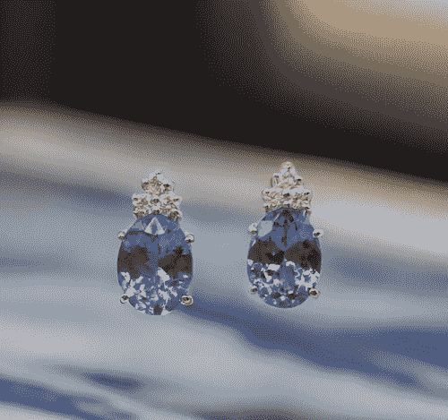 18ct White Gold Tanzanite Earrings