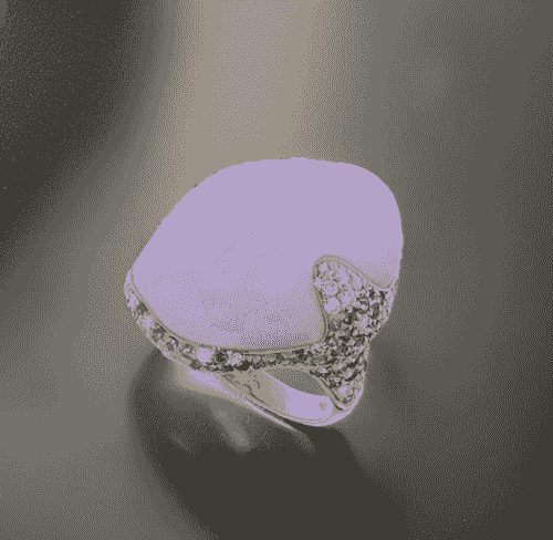 18ct Yellow Gold Violet Jade Tsavorite Ring