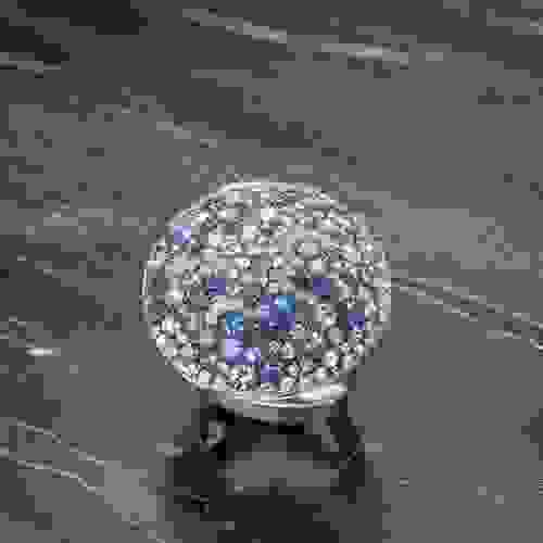 18ct White Gold Blue Sapphire and Diamond Ring
