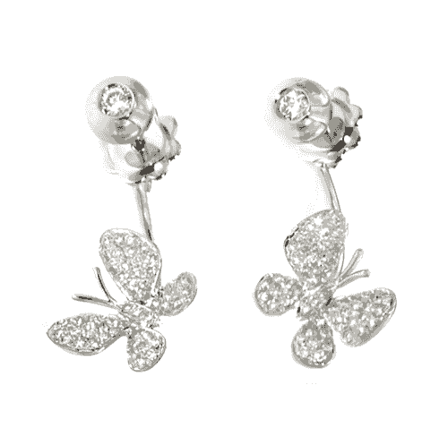 18ct White Gold Diamond Earrings