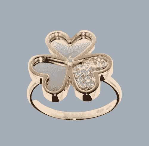 18ct Yellow Gold White Gold Diamond Ring