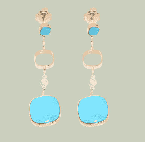 18ct Yellow Gold Turquoise Earrings