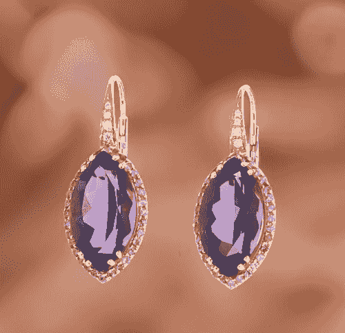 18ct Yellow Gold Amethyst Earrings