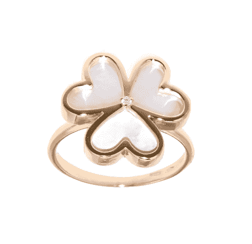 18ct Yellow Gold Mother of Pearl Diamond Ring