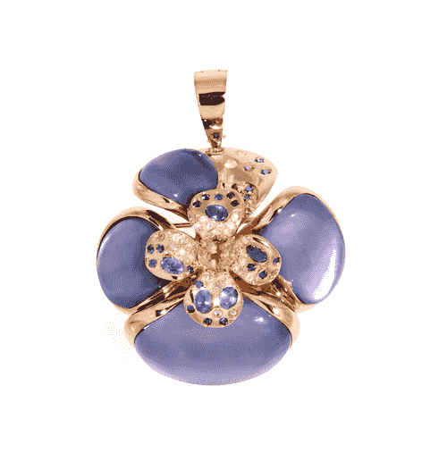 18ct Yellow Gold Amethyst Sapphire Pendant