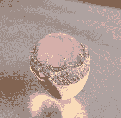 18ct Yellow Gold Pink Sapphire Quartz Ring