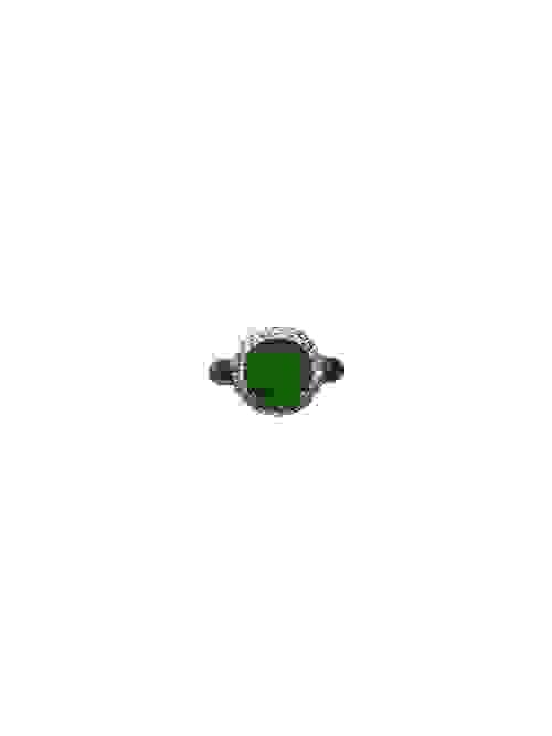 18K W/G Diamond Halo Jadeite Cocktail Ring (19014527-9)