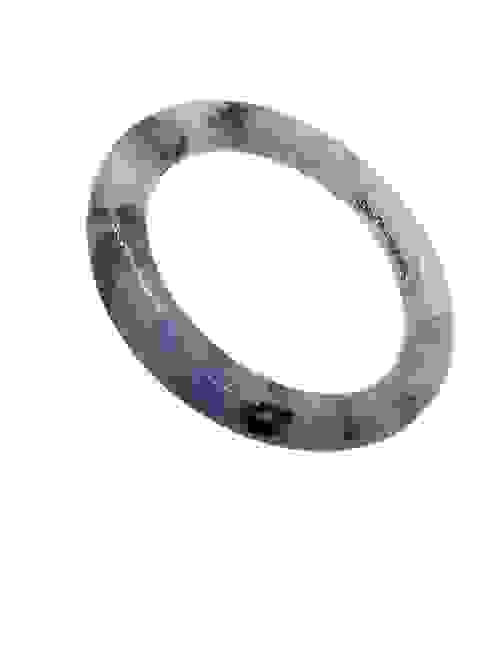 LAVENDER JADEITE WITH GREEN MOTIFS JADE CYLINDRICAL BANGLE 58.6MM