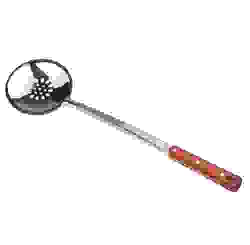 Spumieră din Inox cu Mâner din Lemn – 47 cm