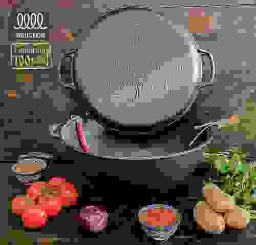 Kazan uzbeck WOK 18 litri cu capac-tigaie