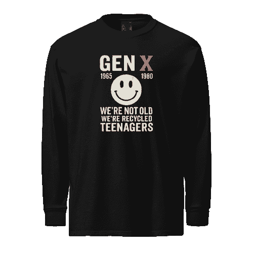 Gen X Smiley Face Long Sleeve Shirt Unisex 