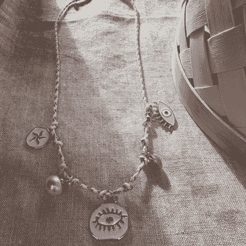 Love Pink Charms Thread Necklace