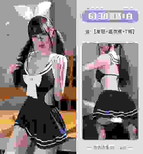 ［純情學生］霏慕校園禁區私會裸背學院裝 6138情趣內衣性感露臀純欲誘惑
