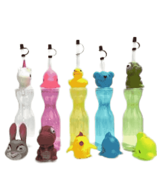 vaso pitillo animales 